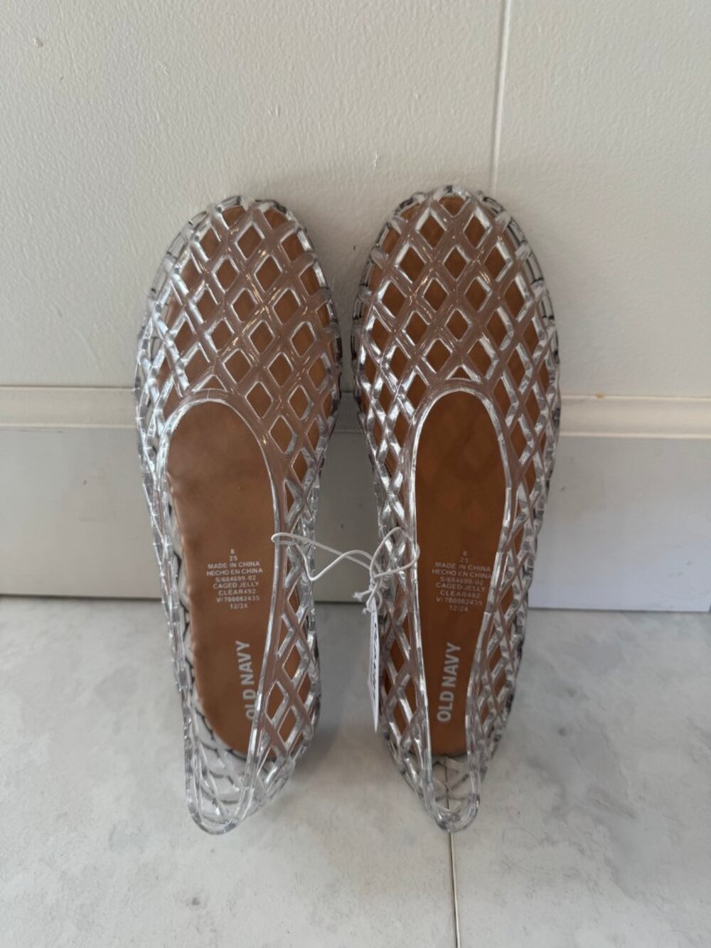 Old Navy Clear Caged Jelly Ballet Flats NWT - 8